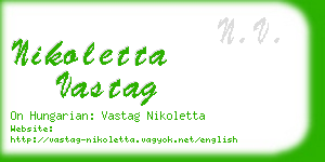 nikoletta vastag business card